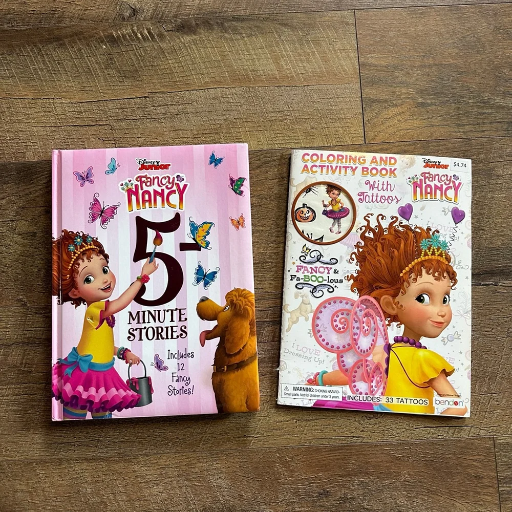 Disney Retired Junior Fancy Nancy 5 Minute Stories & Activity Book set Easter